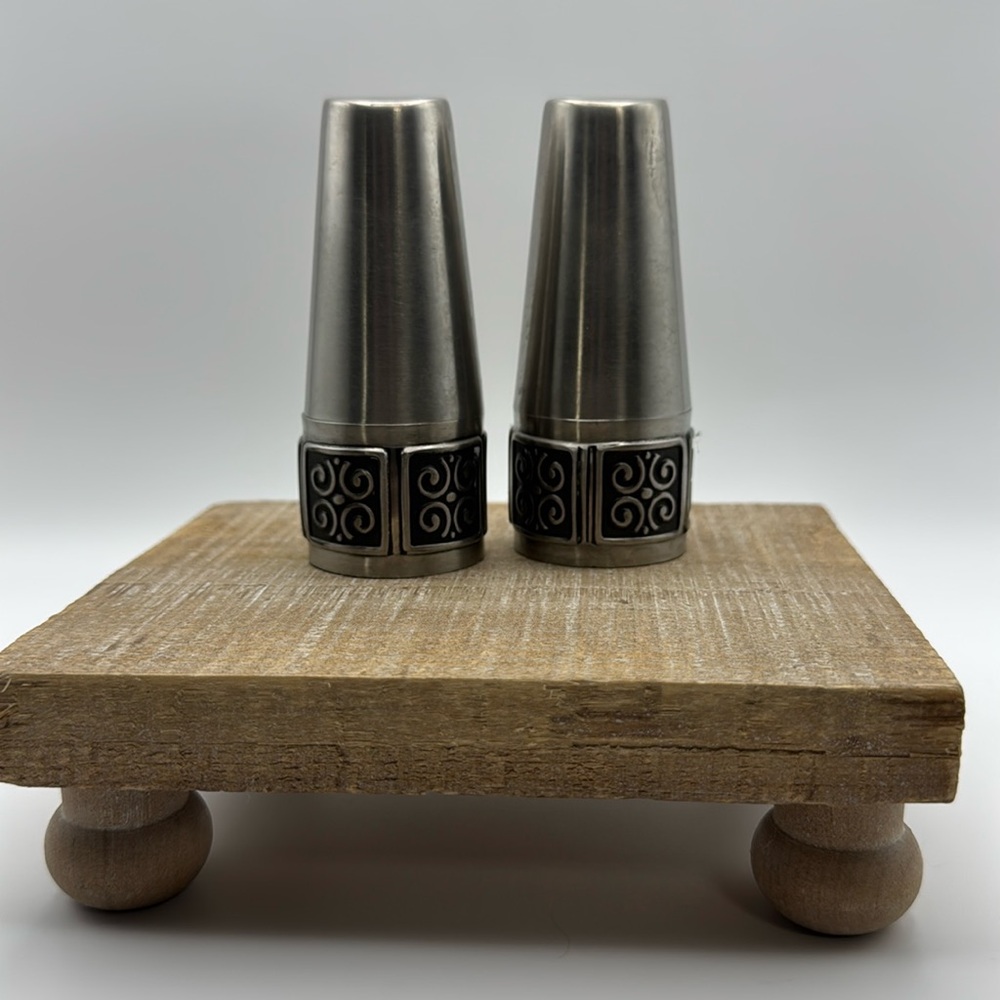 Vintage Rogers-Insilco Mid-Century Modern Stainless Steel Salt and Pepper Shaker